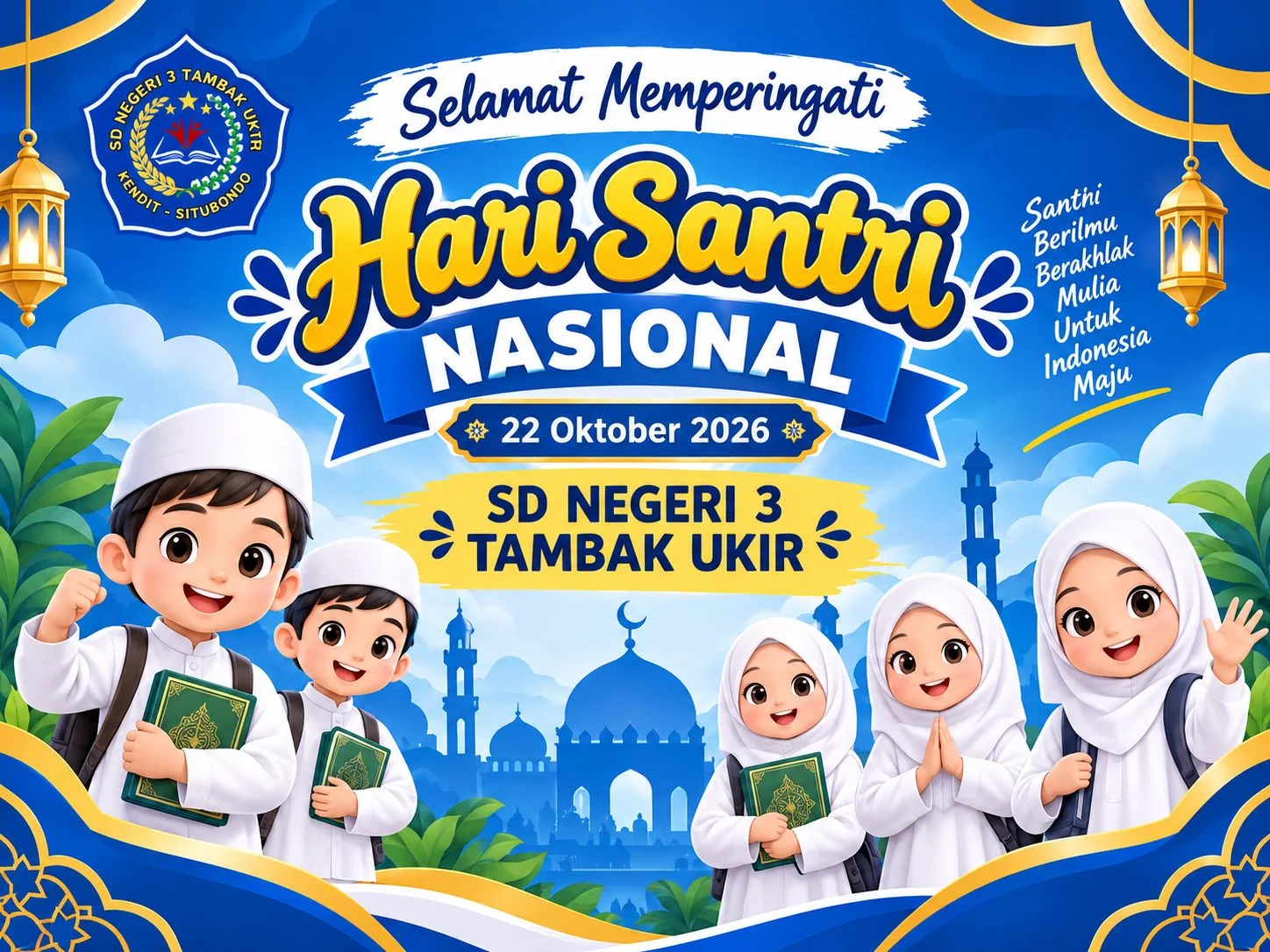 SD NEGERI 3 TAMBAK UKIR PERINGATI HARI SANTRI NASIONAL 22 OKTOBER 2026